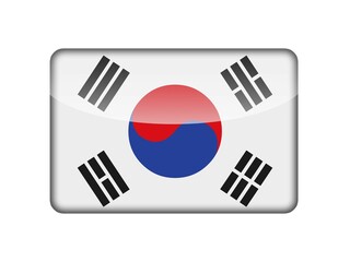 The South Korea flag in the form of a glossy icon