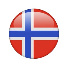 Fototapeta premium The Norwegian flag in the form of a glossy icon