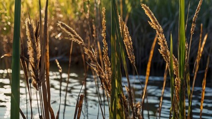 Swaying River Reeds with Hidden Wildlife #16
