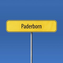 Paderborn, town sign, place name sign
