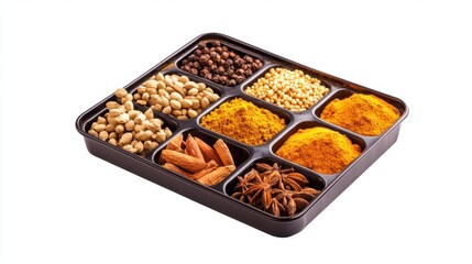 Traditional Indian Spice Set in Elegant Tin Container