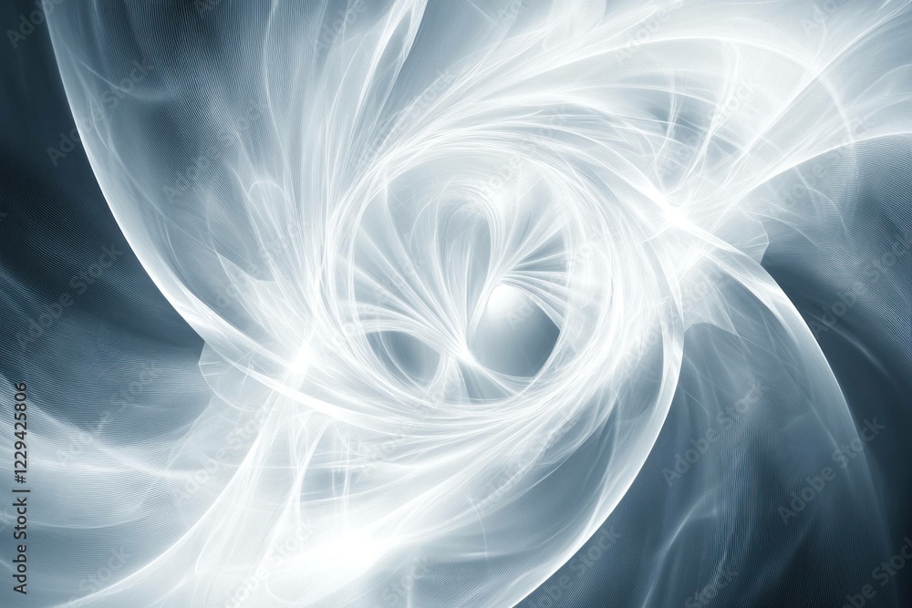 Poster abstract white swirls on a dark background, creating a sense of motion and depth perfect for modern 