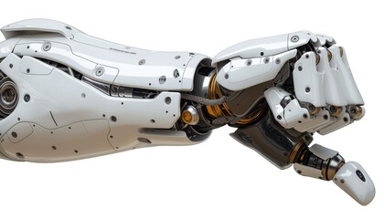 robot hand giving thumbs up isolated on transparent background