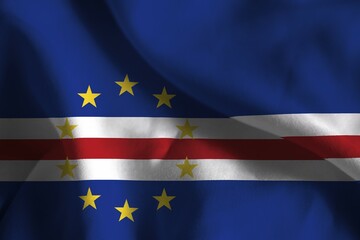 A ruffled fabric flag of Cape Verde