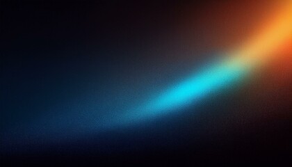 Grainy colorful warm blue light leaks on black background with dust texture. Generated image