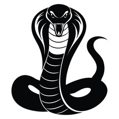 Fototapeta premium Black silhouette cobra snake vector illustration