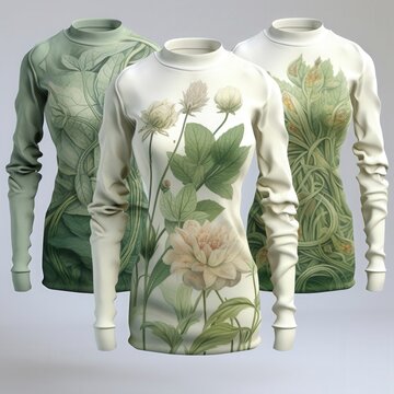 Floral Turtleneck Sweaters