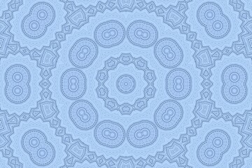 Abstract blue pattern from foam on the glass