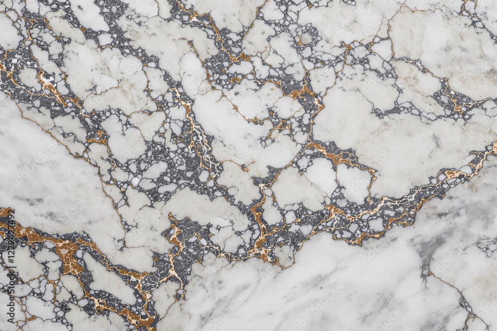 Poster marble texture with intricate gold and gray veins on a smooth white background. creative and luxurio