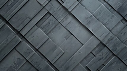 Abstract dark gray geometric pattern, overlapping rectangles, textured surface, background design, ideal for modern presentations