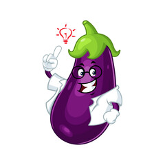 Eggplant Professor Cartoon Character.
