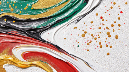 Colorful abstract paint strokes on textured surface
