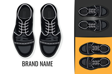 Elegant male shoes logo. Men's shoe footwear logotype. Man boots logo