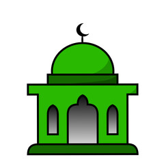 Ramadan Mosque Silhouette Vector. Mosque Silhouette Graphic Design Template Vector. Masjid Clipart, Logo, ornaments and decorations of Islamic mosques