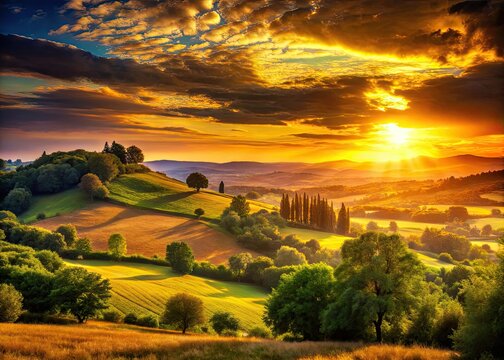 French Sunset Photography,  Beautiful Dusk in France,  Evening in France,  Romantic Sunset,  French Countryside Dusk