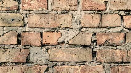 texture of an old orange brick wall