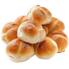 Freshly Baked Bread Rolls on White Isolated Background