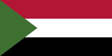 Fototapeta premium Flag of Sudan, Vector illustration