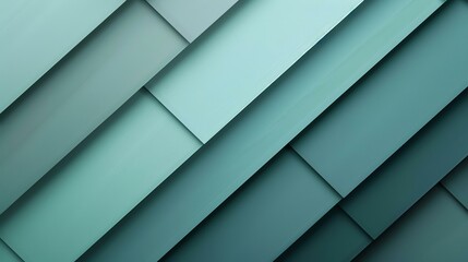 Obraz premium Abstract teal geometric shapes background, diagonal lines, overlapping layers, design element, website template