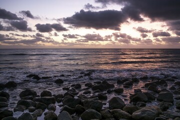 Shoreline at dawn, Lanzarote, Canary Islands, Spain, Europe