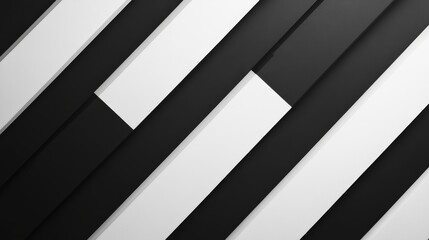 Obraz premium Abstract black and white geometric shapes digital art modern design creative space close-up view