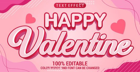 Editable Happy valentine text style effect