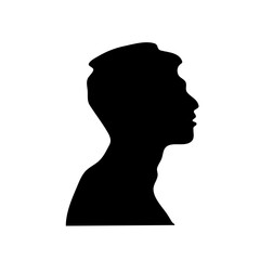 male head from side silhouette
