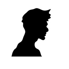 male head from side silhouette
