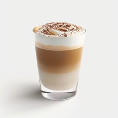A cup of coffee latte in white background
