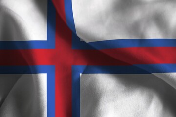 Fototapeta premium A ruffled fabric flag of Faroe Islands