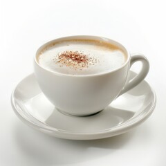 A cup of coffee latte in white background