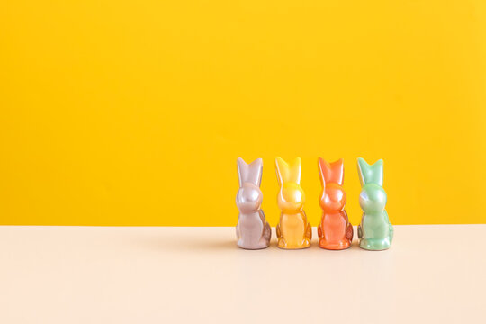 Festive Easter Rabbits in a Row