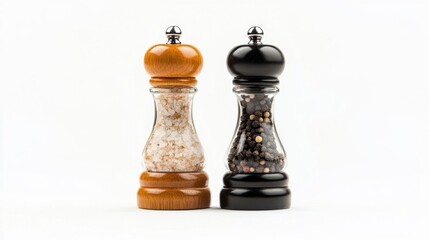 Simple Arrangement of Salt and Pepper Duo on White Background