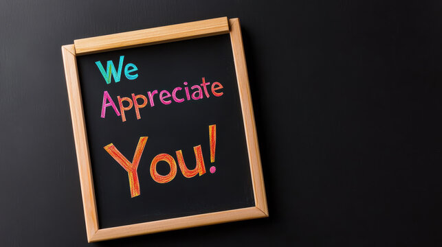 National Employee Appreciation Day. We appreciate you written on colorful chalkboard