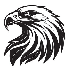 Black and White Eagle Head Vector  Bold Silhouette Illustration