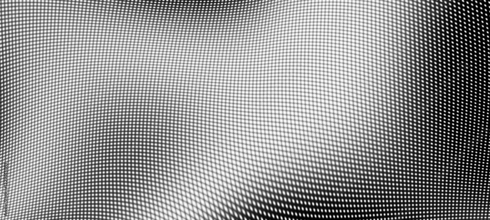 Poster Abstract digital wave of particles. Futuristic point wave. Technology background