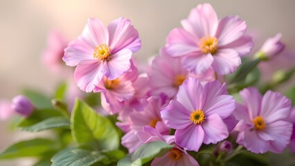 Fototapeta premium A Vibrant Display of Pink and Purple Cosmos Flowers in a Serene Setting, Showcasing Their Beauty and Intricate Details