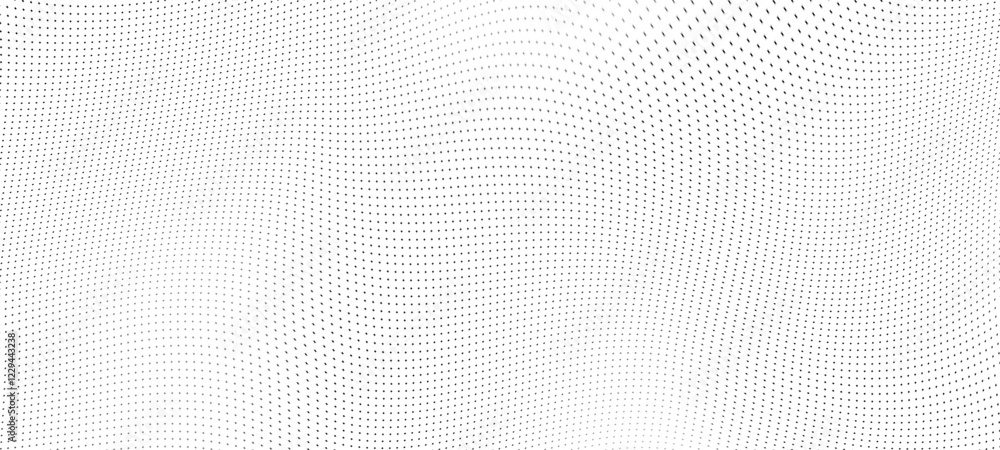Poster Abstract digital wave of particles. Futuristic point wave. Technology background