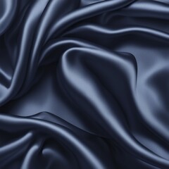 Soft navy blue silk fabric with a smooth and lustrous finish, AI generated