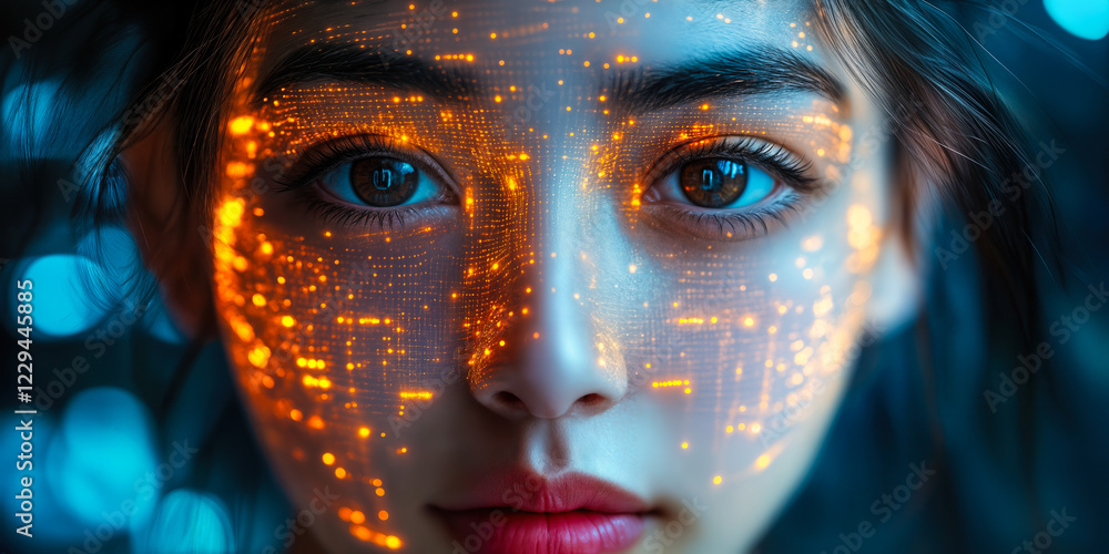 Poster ai-enhanced facial recognition with advanced security technology for sophisticated solutions