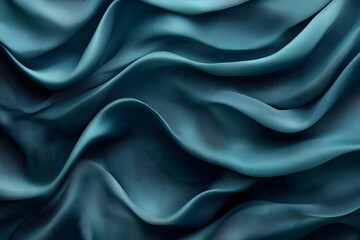 Obraz premium Sleek and Sophisticated: Deep Blue Satin Fabric with Gentle Waves, Ideal for Luxurious Branding and Design Projects with copy space for your design