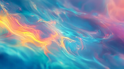 Obraz premium A vibrant abstract image featuring swirling patterns in blue, orange, and pink, evoking energy and movement.