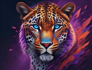 Leopard mit blauen Augen