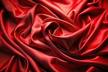 Obraz premium Luxurious Red Satin Drone Shot, Elegant Fabric, Smooth Texture