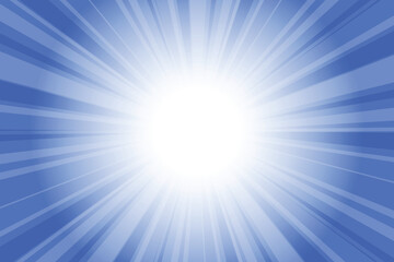 Obraz premium Abstract glowing blue sunburst background. Royal blue glow effect sunburst background for presentation, banner, poster, flyer, sales. Modern pop art poster for summer and spring.