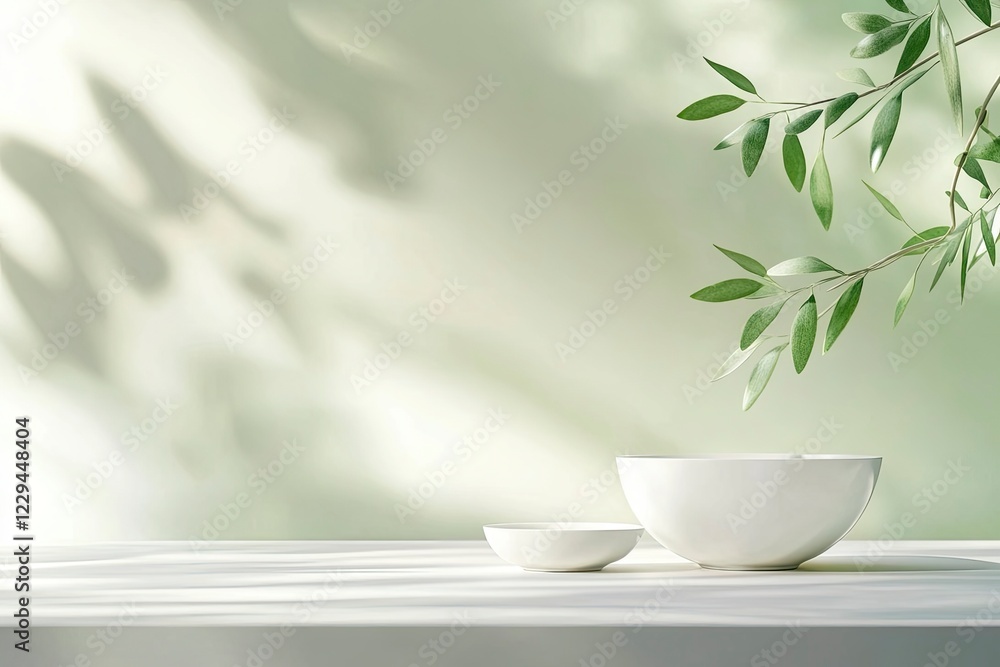 Poster abstract minimal background with geometric shapes and podium for product display presentation. 3d re