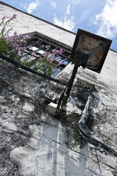 External electricity cable on a house, Bornos, Andalucia, Spain, Europe