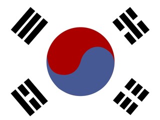 Official national flag of the Republic of Korea, South Korea, Asia