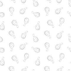 fried chicken pattern background. doodle fried chicken pattern background. fast food pattern background. Chicken leg pattern. Chicken wings pattern.