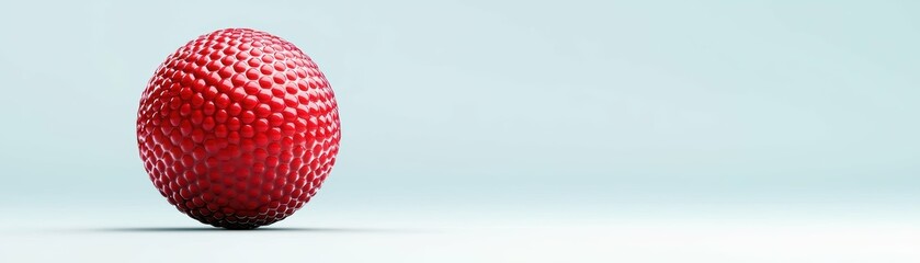 A vibrant red sports ball on a smooth surface.